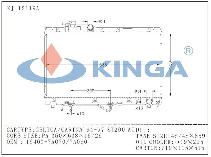 Guaranteed Quality Proper Price Radiator For CELICA/CARINA' 94-97 ST200 AT